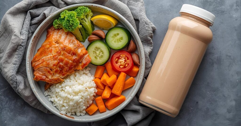 バランスの良い食事とプロテインシェイク