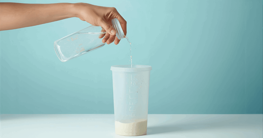 プレワークアウトをシェイカーで作っている様子