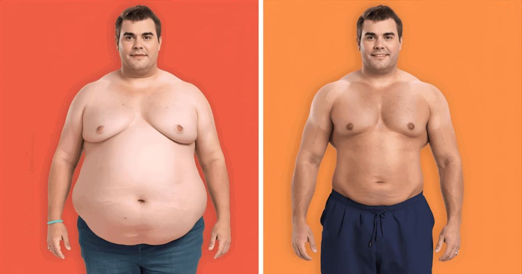 同じ体重でも体脂肪率で見た目が異なることを示す比較図・体重より体型が重要