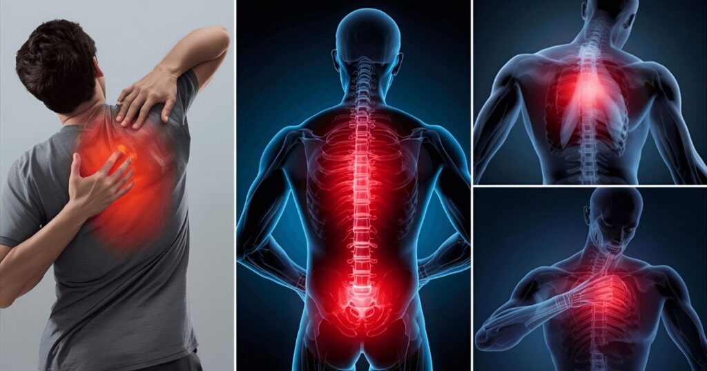 筋肉痛で傷みがある場所を押さえている人