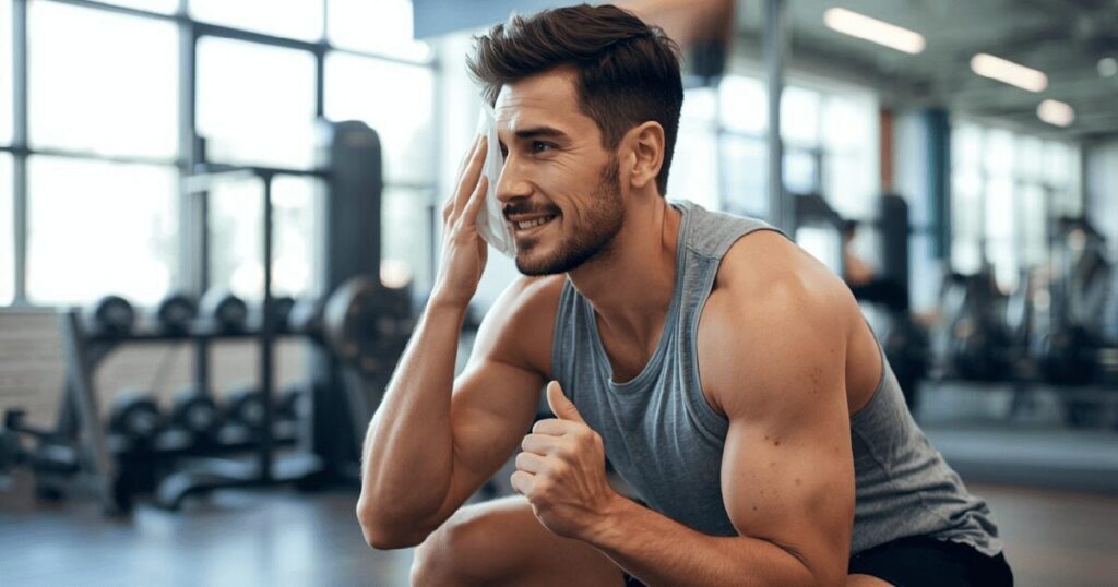 スクワットの効果を実感している男性