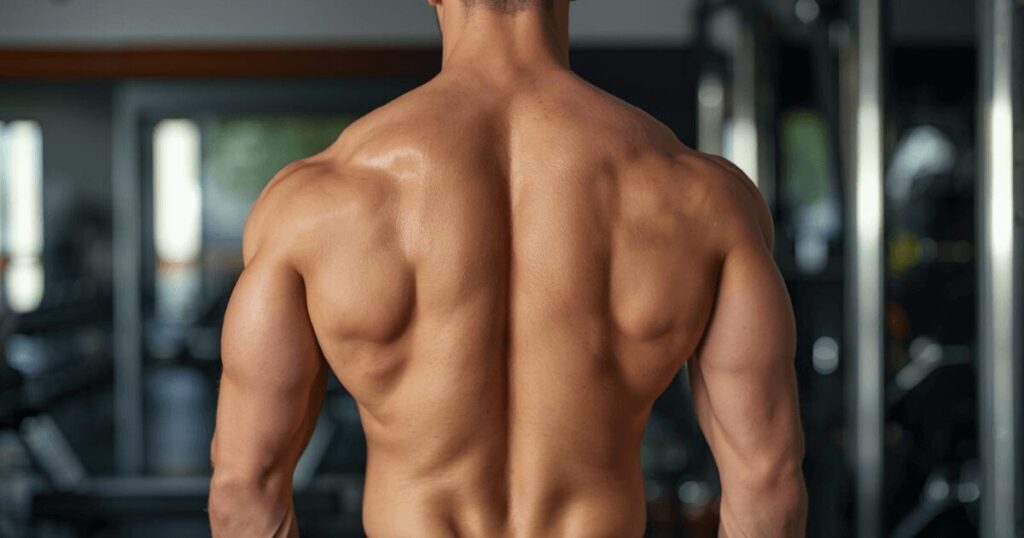 デッドリフトで鍛えられた引き締まった背中の筋肉