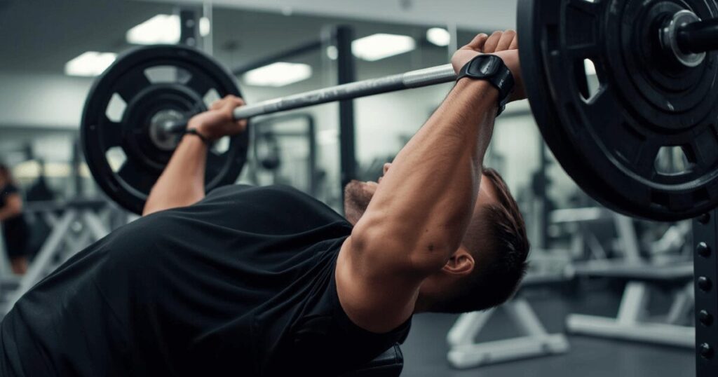 ベンチプレスで鍛えられる筋肉のイメージ図