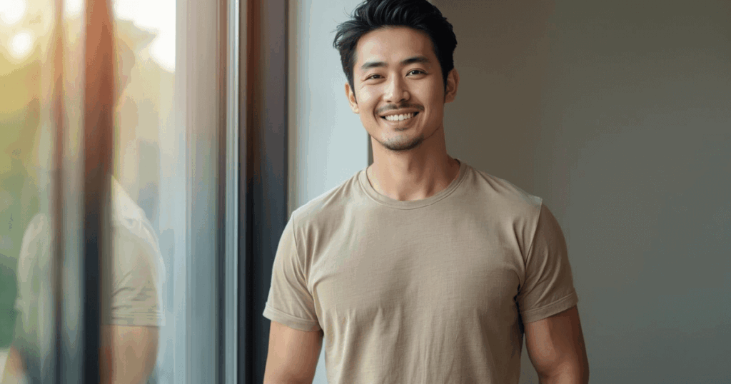 健康的な体を手に入れた男性