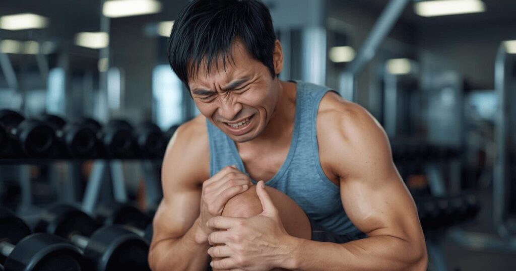 筋トレで起こりやすい怪我のイメージ