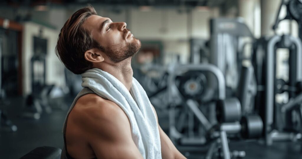 筋肉痛について疑問を持つ男性のイメージ