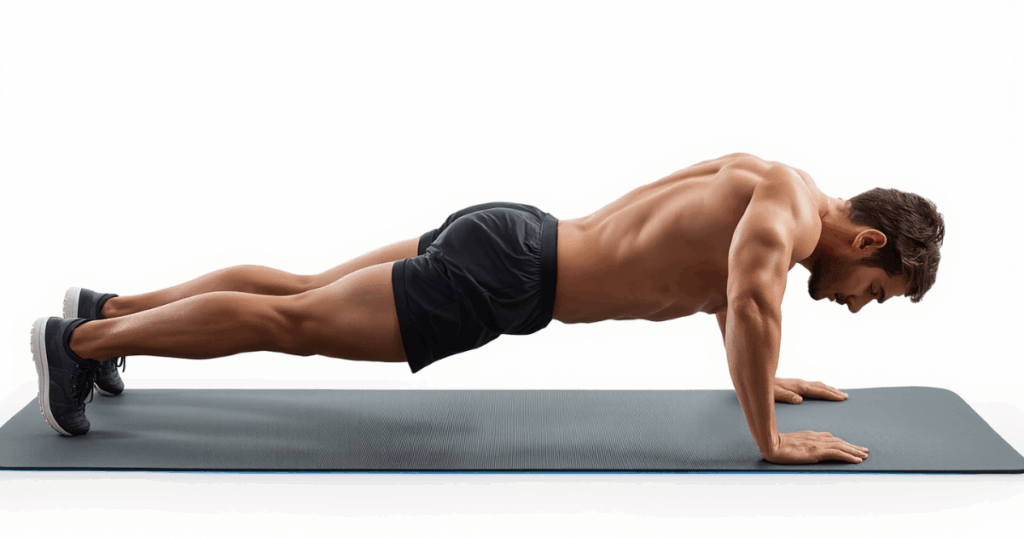 腕立て伏せのフォームを示すイラスト・ポーズ画像